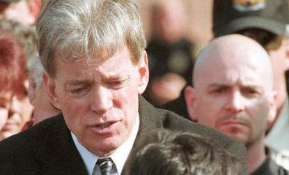 Former KKK Grand Wizard David Duke during an anti-immigration rally in 2000: The "white nationalist" is reportedly considering a run for the White House.
