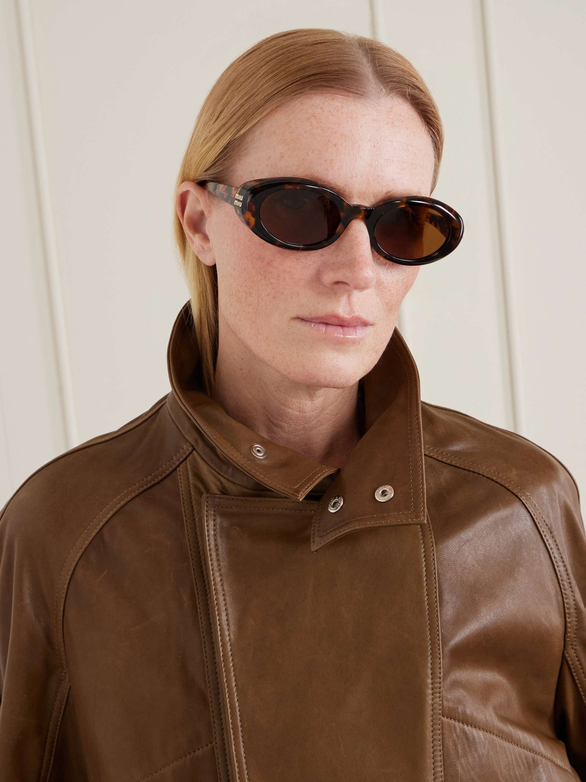 Rounded-Frame Acetate Sunglasses