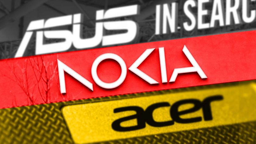 ASUS, NOKIA, and Acer logos with Germany flag colors overlayed in a row