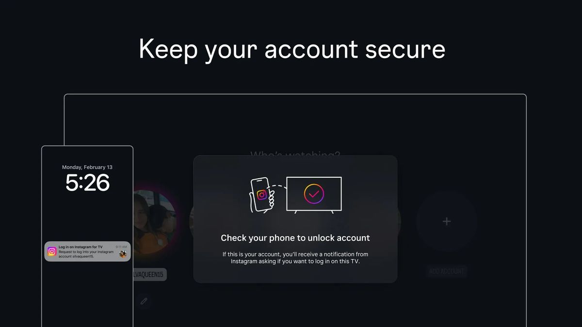 Insatgram app on Google TV