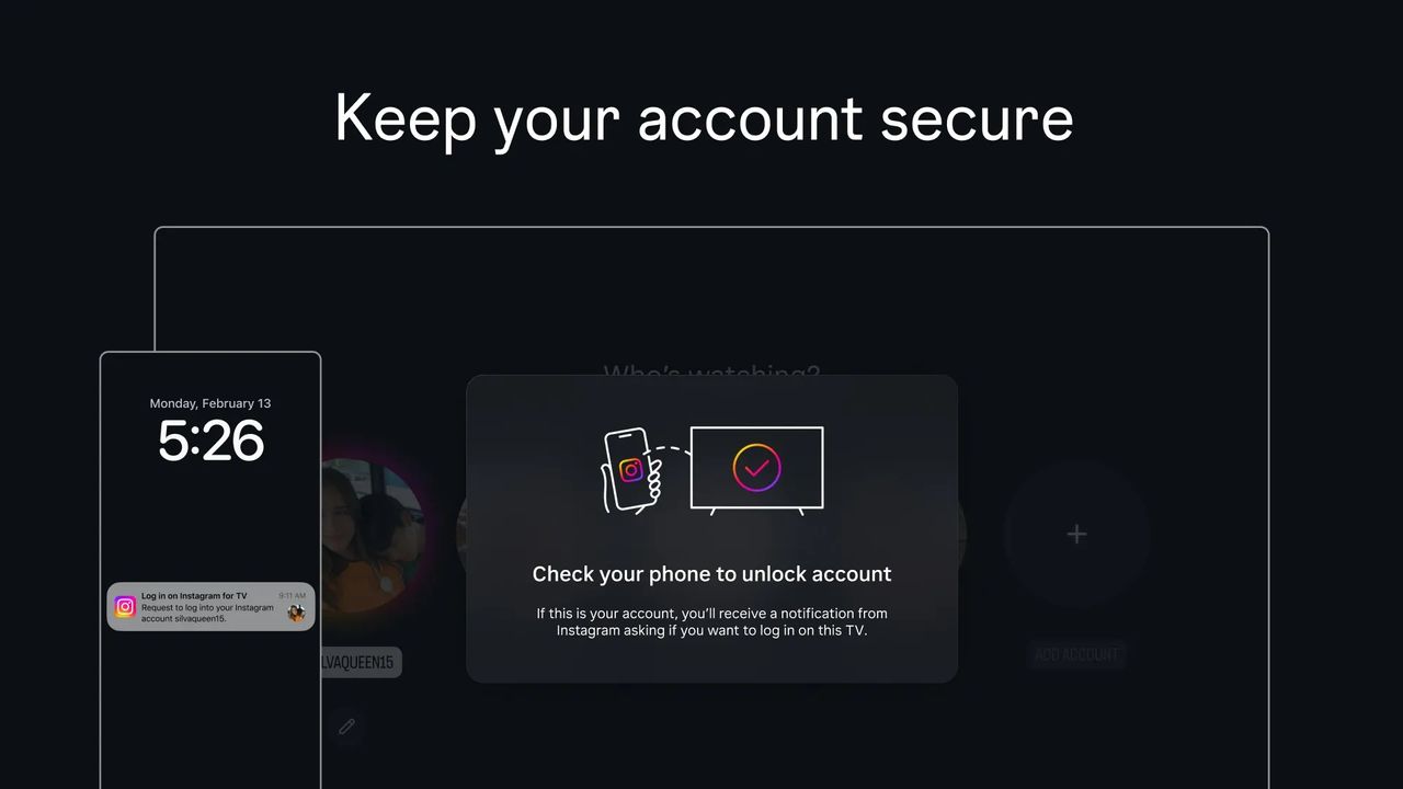 Insatgram app on Google TV