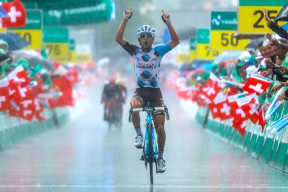 Domenico Pozzovivo (AG2R - La Mondiale) wins stage 6 at Tour de Suisse