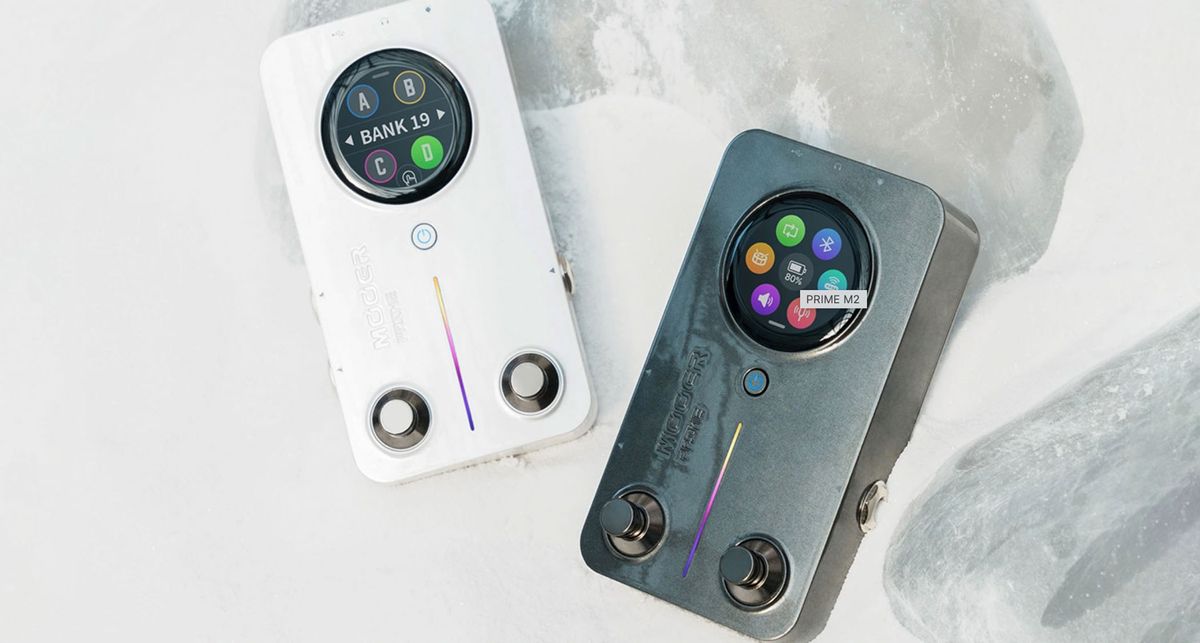 Mooer Audio Prime Minimax M2 Intelligent Pedal: A compact multi-effects unit for guitar that looks like an mp3 player but packs 194 effects into its feature-stacked design.