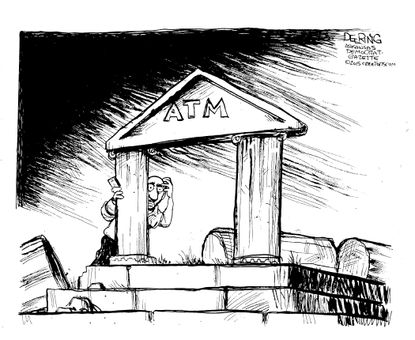 7 PM Editorial cartoon World Greece Economy