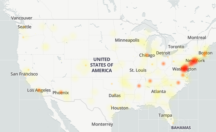 Down Detector map
