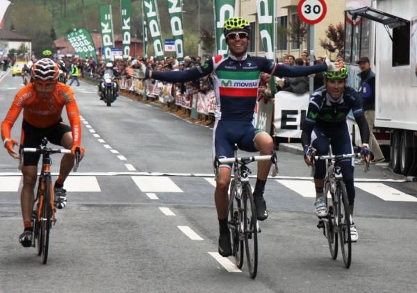 Italian champion Giovanni Visconti (Movistar) wins the Klasika Primavera de Amorebieta.