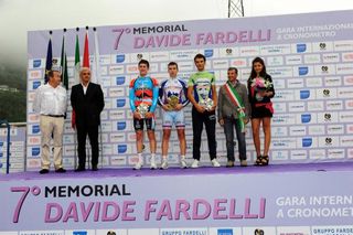 The Elite/U23 podium (l-r); Luke Durbirdge (Jayco - AIS), Anton Vorobyev (Itera – Katusha), and Gianluca Leonardi (S.I.T.E. – Marchiol – Tassull).
