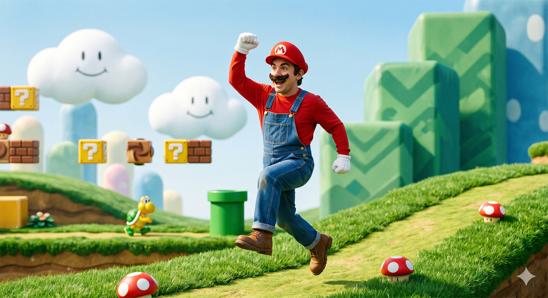 An AI-generated image of Super Mario.