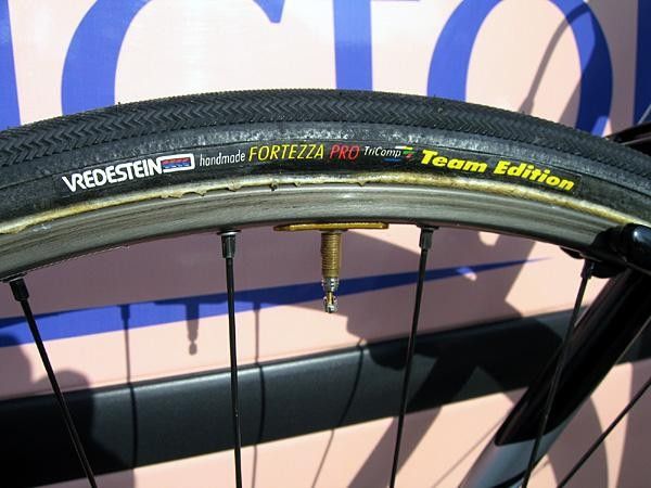 Handmade Vredestein Fortezza tires.
