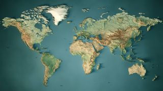 World Map Topographic Map