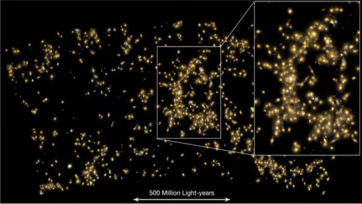 لقد وجد العلماء أن حجم المجموعة المجرية العملاقة يصل إلى 26 كوادريليون شمس