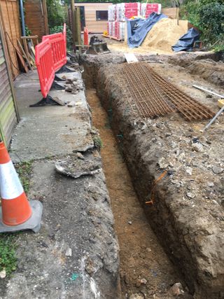 Foundations on a tight self build site