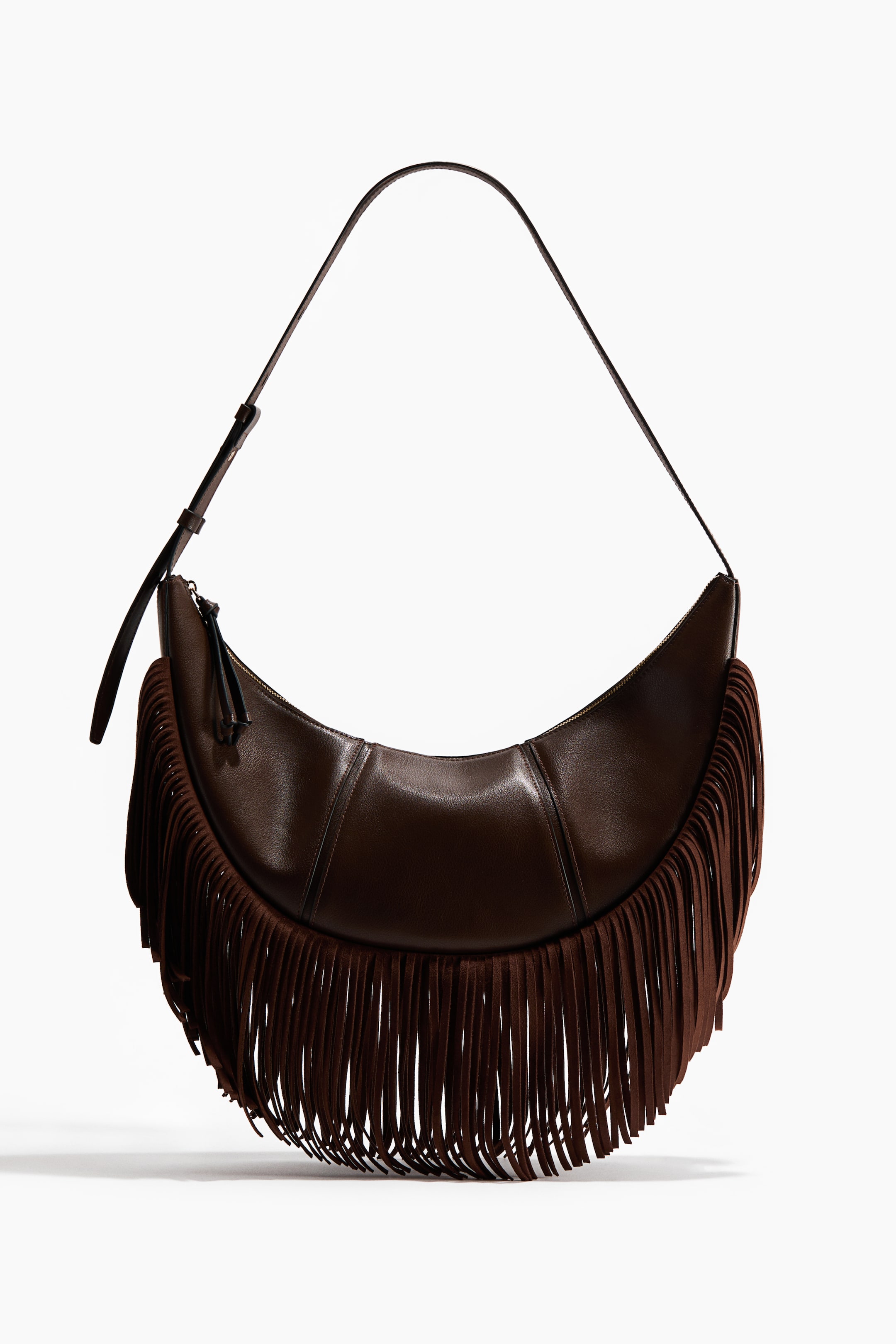 Fringed Crossbody Bag - Dark Brown