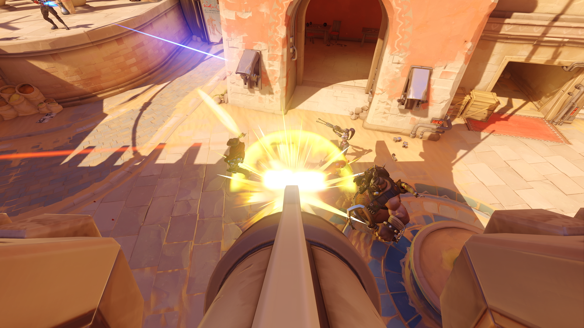 Overwatch Classic event mode screenshots featuring old heroes on old maps