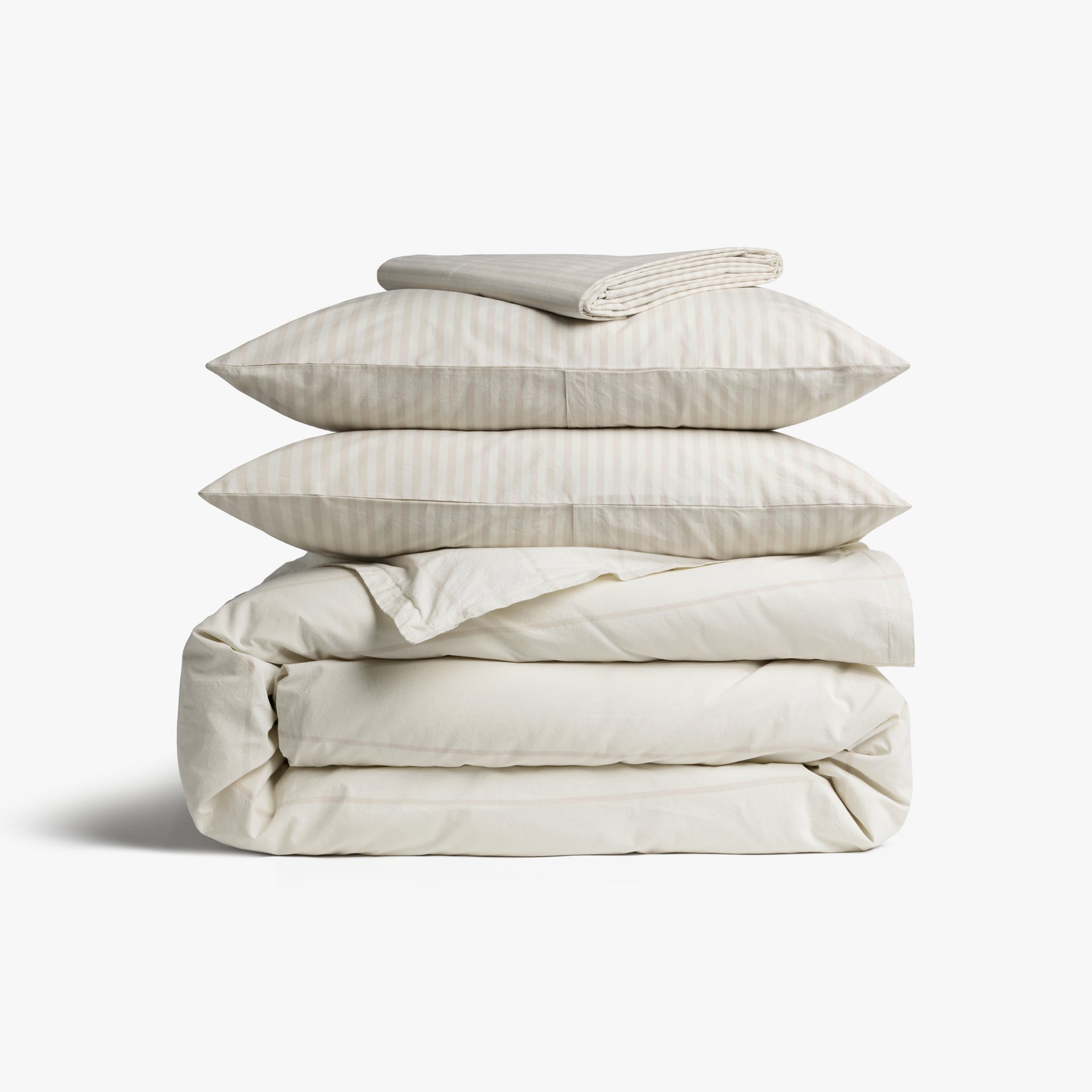 Percale Venice Set - Bone Stripe F/q - Full