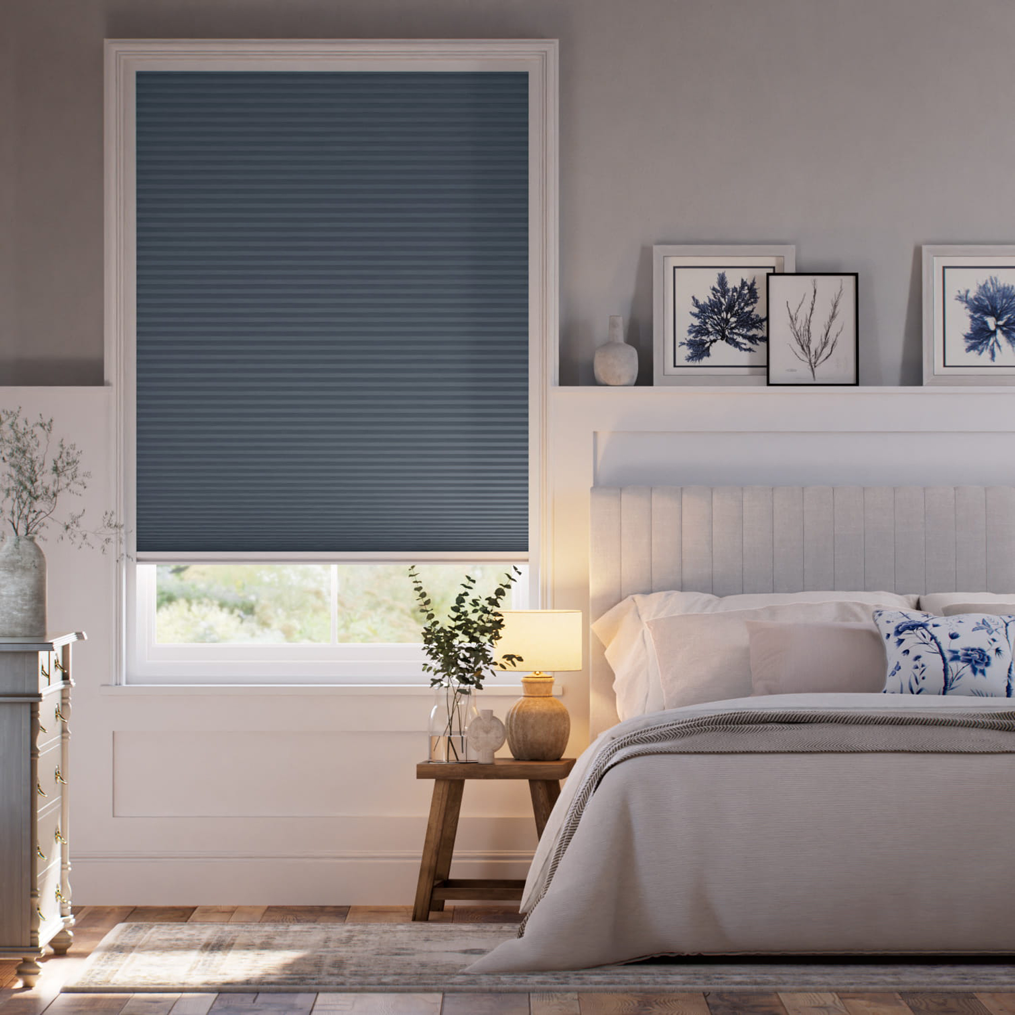 Blinds2Go MaxShade Blackout Denim Thermal Blind