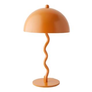 Orange table lamp with wiggle base
