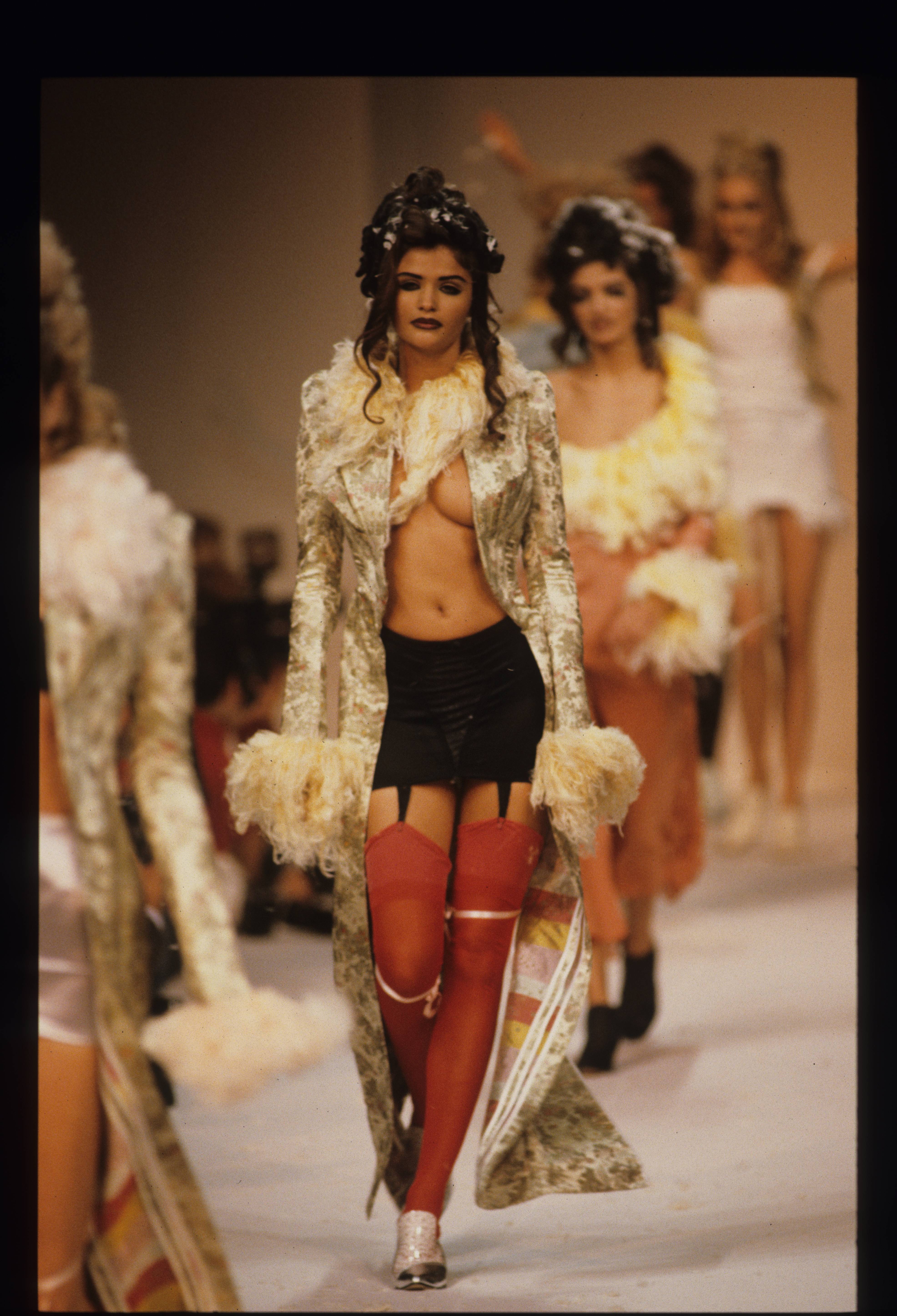 Margot Robbie's archival look on the John Galliano Spring 1992 runway