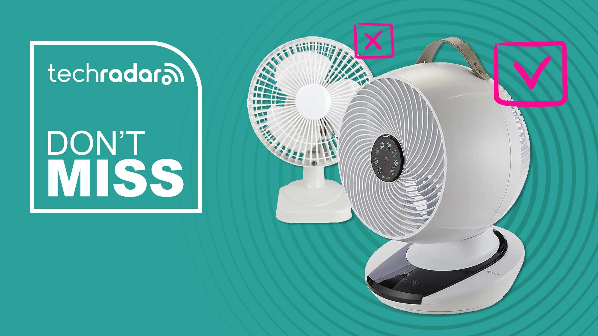 Two fans next to the text "Don't Miss"