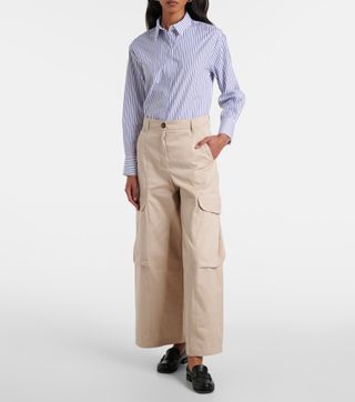 Cotton Gabardine Cargo Pants