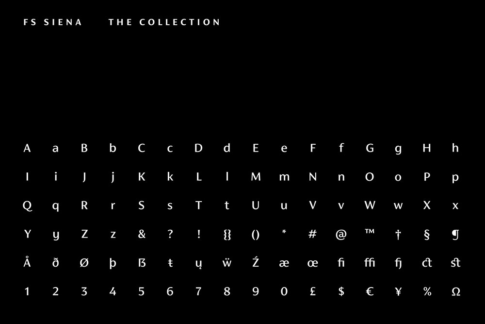 FS Siena aims to bring some elegance back to a fairly plain typography landscape