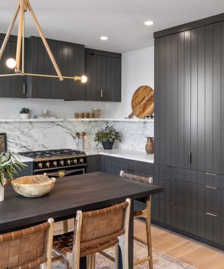 Dark grey kitchen with