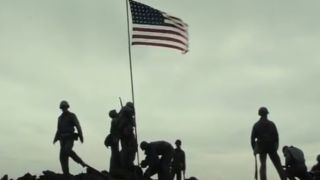 The raising of the American flag in Flags of Our Fathers