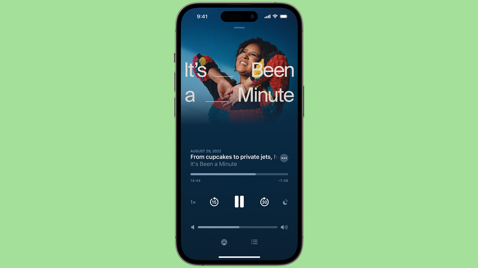An iPhone with the Apple Music open
