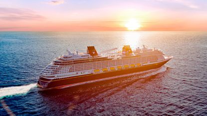 cruise ship on the ocean at sunset representing one of the best cruises to take in 2022
