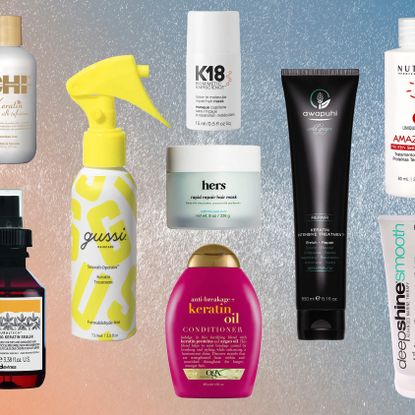 best at-home keratin treatments: hers hair mask, ogx keratin oil condition, k18 treatment, and more