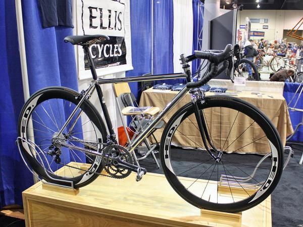 This beautiful polished Ellis frame was built with Reynolds 953 stainless steel tubing.