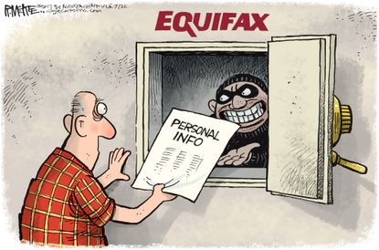 Editorial cartoon U.S. Equifax data breach hackers