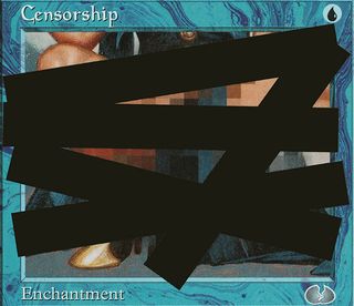 The redacted art for Magic's Censorship card