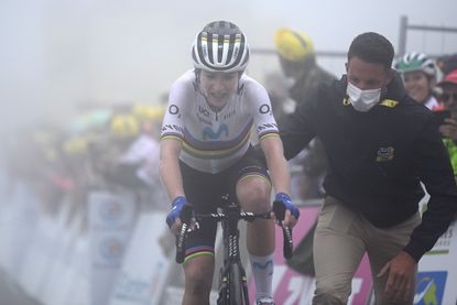 Annemiek van Vleuten in the clouds of the col du tourmalet