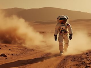 Astronaut on Mars (AI generated image)