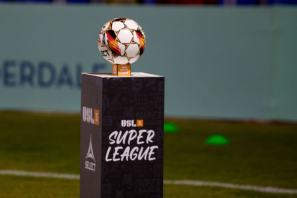 A general view of the game match ball at the Fort Lauderdale United FC v DC Power FC - USL Super League game at Beyond Bancard Field on November 23, 2024 in Fort Lauderdale, Florida