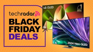 LG and Samsung TVs with a sign saying Black Friday deals