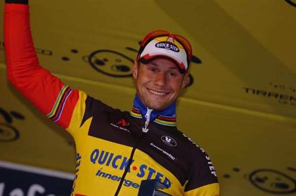 Tom Boonen (Quick Step) on the podium.