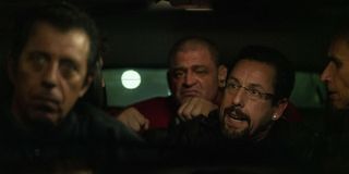 Uncut Gems Adam Sandler captive in a car with Eric Bogosian