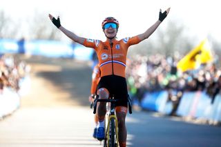 Marianne Vos of Netherlands wins an eighth career cyclo-cross world title at the 2022 UCI Cyclo-cross World Championships