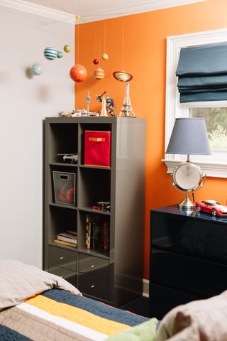 An orange girl's bedroom