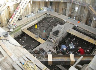 A view of the excavation where the blade was found in 2008.