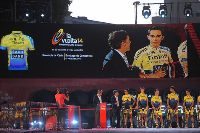Alberto Contador is interviewed