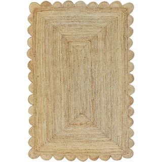 Weaving Village Scalloped Natural Jute Area Rug, 2'x3', Natural