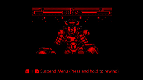 A screenshot showing what Teleroboxer looks like running on the Virtual Boy app on the Nintendo Switch