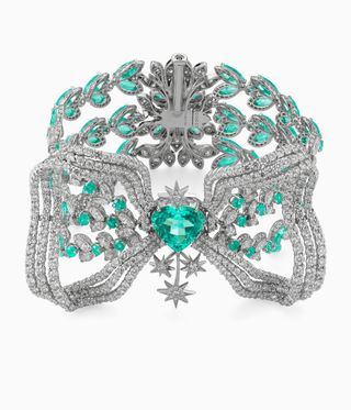 Gucci high jewellery diamond necklace with pale blue stones