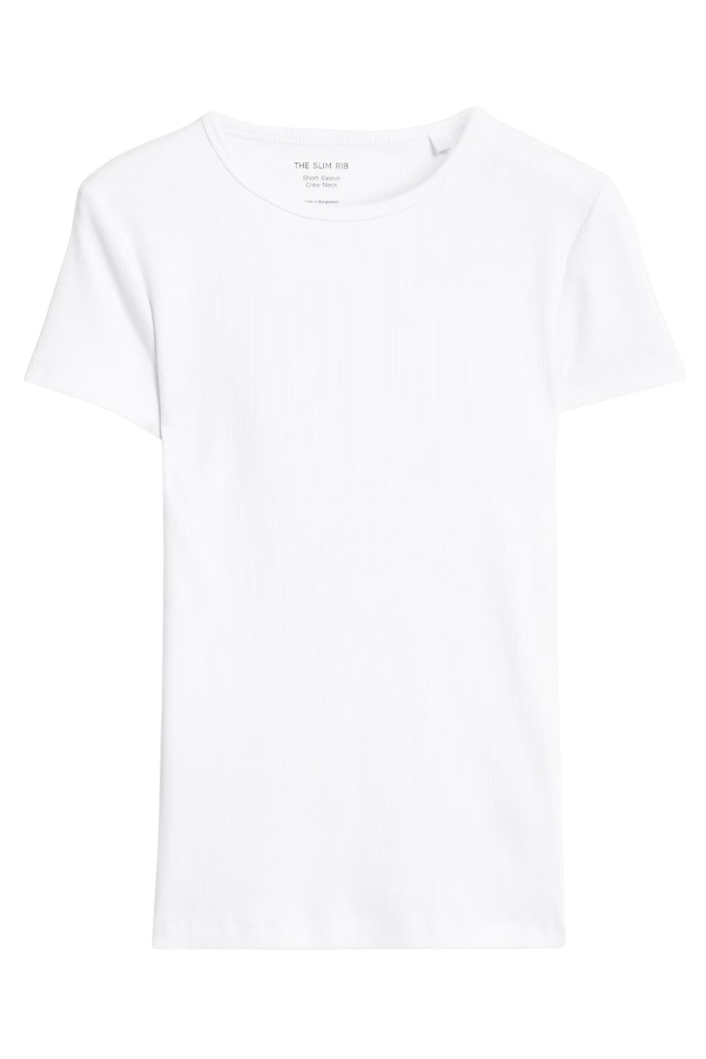 M&S Cotton Rich Ribbed Slim Fit T-Shirt