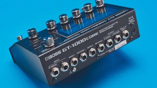 The back panel on the Boss GT-1000CORE multi-effects pedal