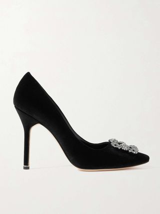 Hangisi 105 Crystal-Embellished Velvet Pumps