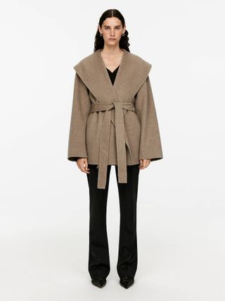 Double-Face Wrap Coat - Mole - Arket Gb